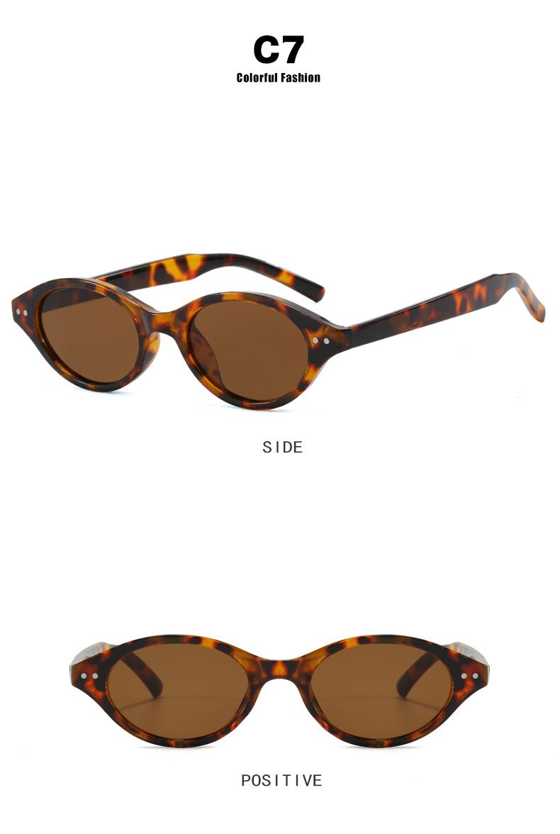 Retro Small Oval Sunglasses Women Brand Design Rivet Leopard Tortoise Shell Sun Glasses Outdoor Shades Female UV Oculos De Sol_voghion.com