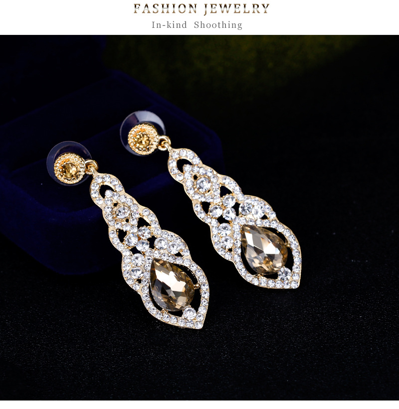 Shiny VENUS Kristall Lange Baumeln Ohrringe Für Frauen Exquisite Strass Hohl Stud Eardrop Braut Hochzeit_voghion.com