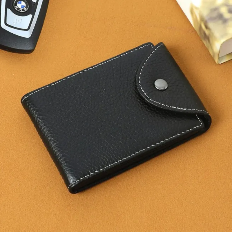 Porta carte di credito per il tempo libero, tinta unita, portafoglio pieghevole multiposizione, borsa resistente all'usura, da uomo_voghion.com