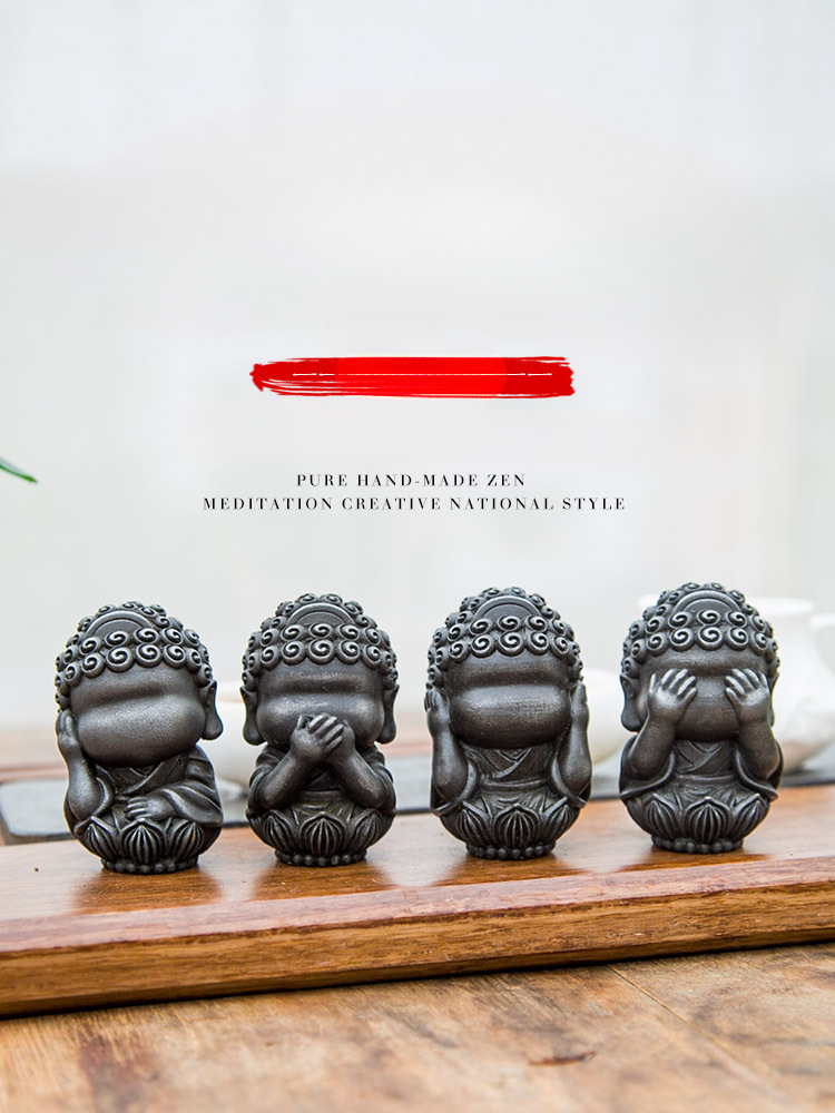 Neu Chinesischen Nationalen Stil Vier Phase Kein Gesicht Buddha Zen Ornament Studie Hause Tee Haustier_voghion.com