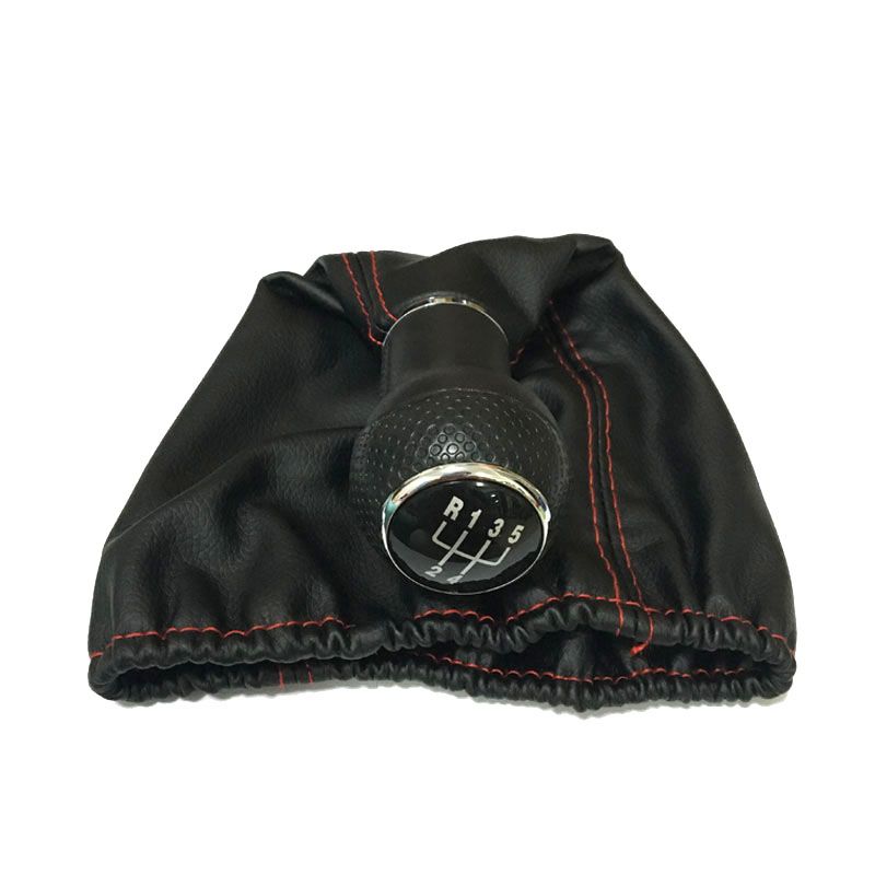 Για Seat Cordoba 1997 1998 1999 2000 2001 2002 Λαβή αλλαγής ταχυτήτων αυτοκινήτου 5 ταχυτήτων με δέρμα κόκκινο μαύρο es_voghion.com