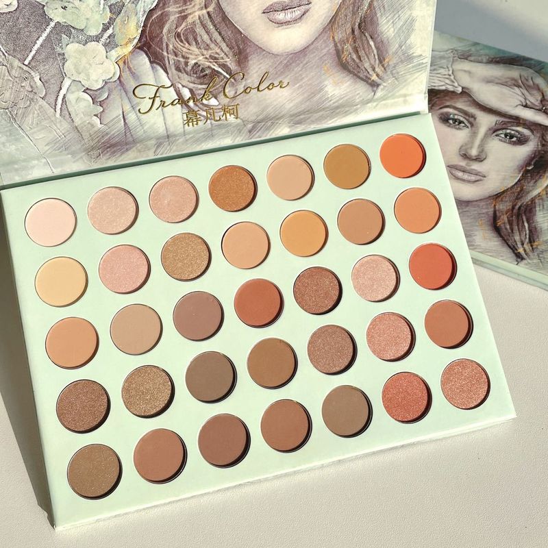 35 matte perlglanz feine flash erde milch tee farbe student erschwinglichen lidschatten platte_voghion.com