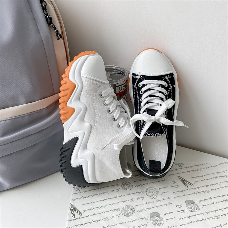 Thick-soled Low-cut Canvas Shoes Women's 23 Summer New Cross-border Foreign trade 43 large size breathable fashion lace-up casual old shoes_voghion.com