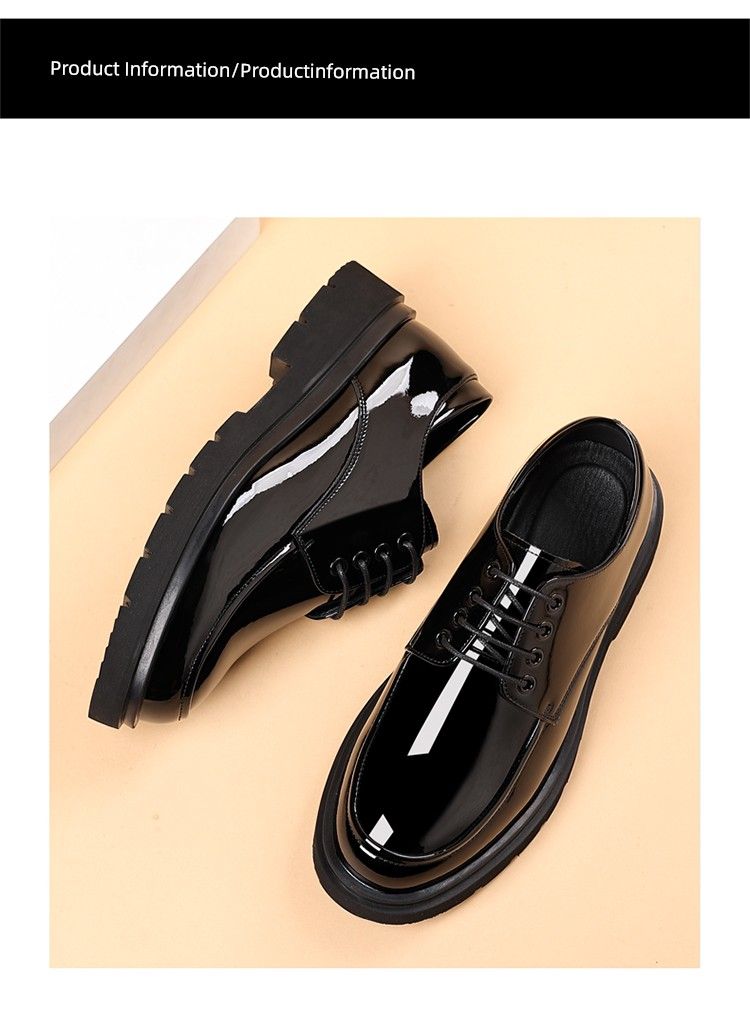 Primavera Homens Brilhantes Couro Juventude Estilo Britânico Sola Grossa Altura Aumentando Negócios Fantasia Cabeleireiro Vestido Sapatos Grandes_voghion.com