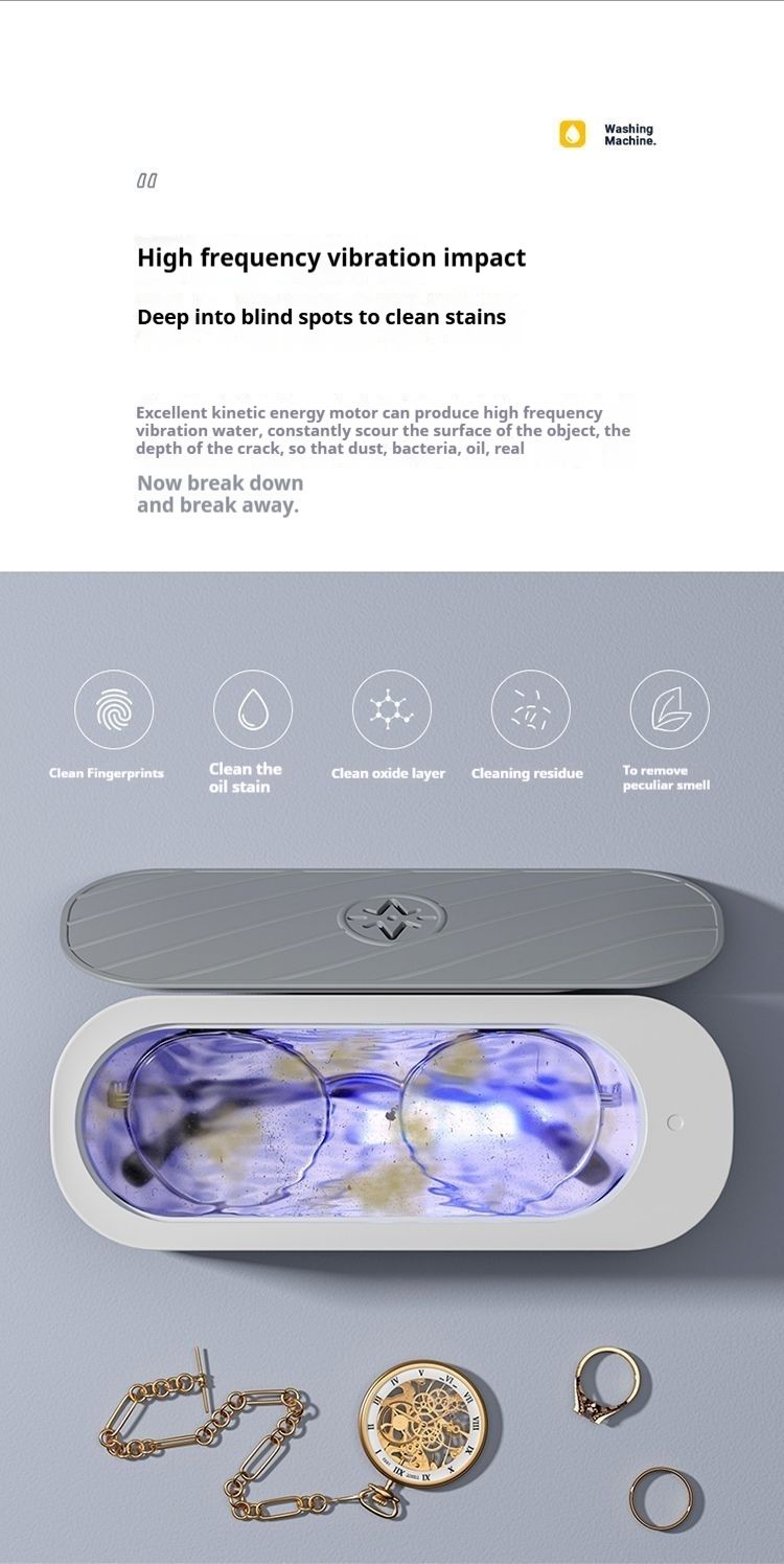 Appareil à ultrasons, outil ménager, appareil de nettoyage pour bijoux, lentilles de contact et lunettes_voghion.com