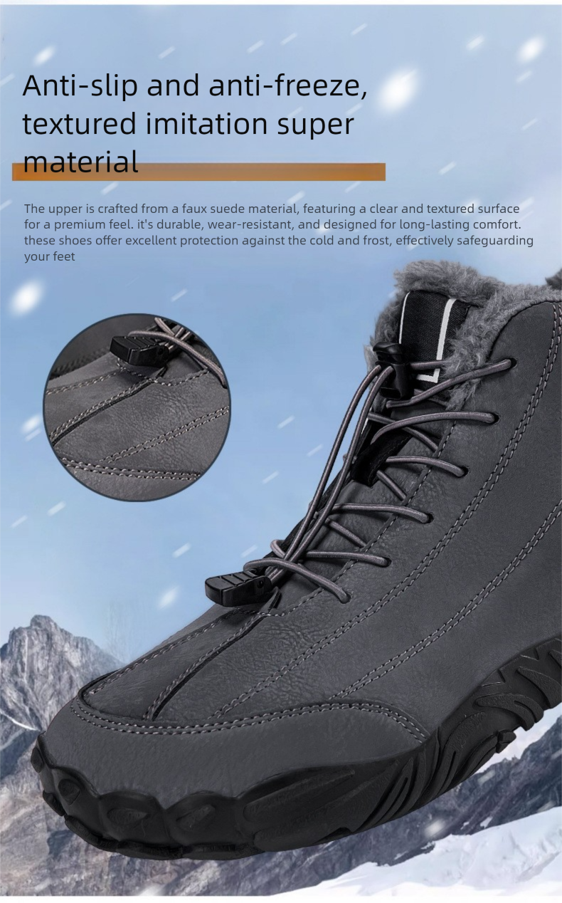 Cross-Border Factory Direct Sale Winter Fleece-Lined Warm Cold-Resistant For Men And Women Mid-Cut Snow Boots Couple_voghion.com