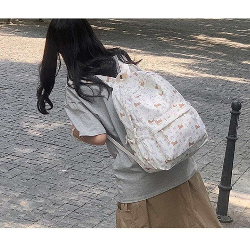 Mädchen mit Blumenmuster, vielseitige Hunde, geeignet für Mittelschüler und Studenten, Rucksäcke für Rucksäcke_voghion.com