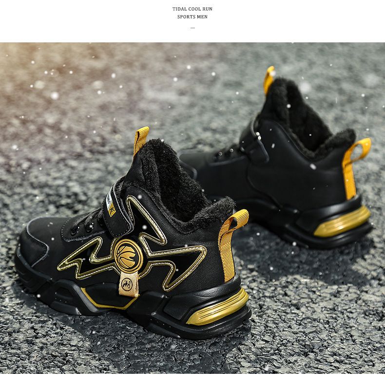 Boys' Winter Shoes – Waterproof Leather Sneakers With Fleece Lining (Size 27-39) – Non-Slip & Warm_voghion.com