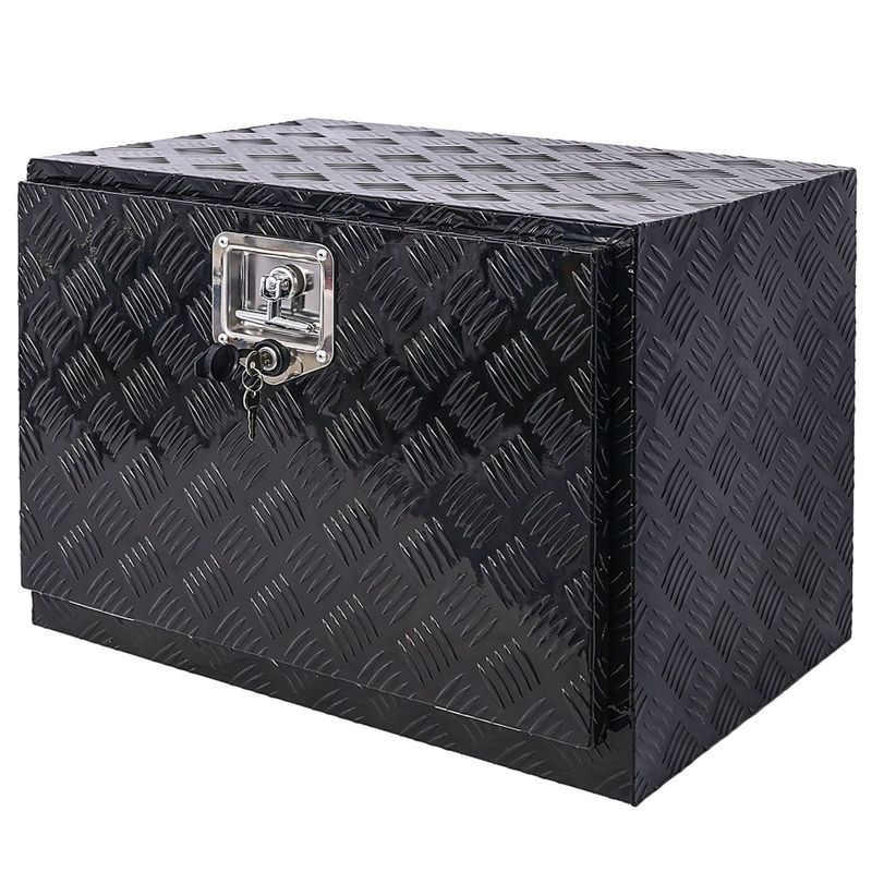 Cassetta portautensili per camion da lavoro, contenitore per attrezzi da esterno, contenitore per attrezzi sottoscocca, organizer per rimorchio pesante B da 24 pollici, cassone per pick-up camper, attrezzo in alluminio_voghion.com