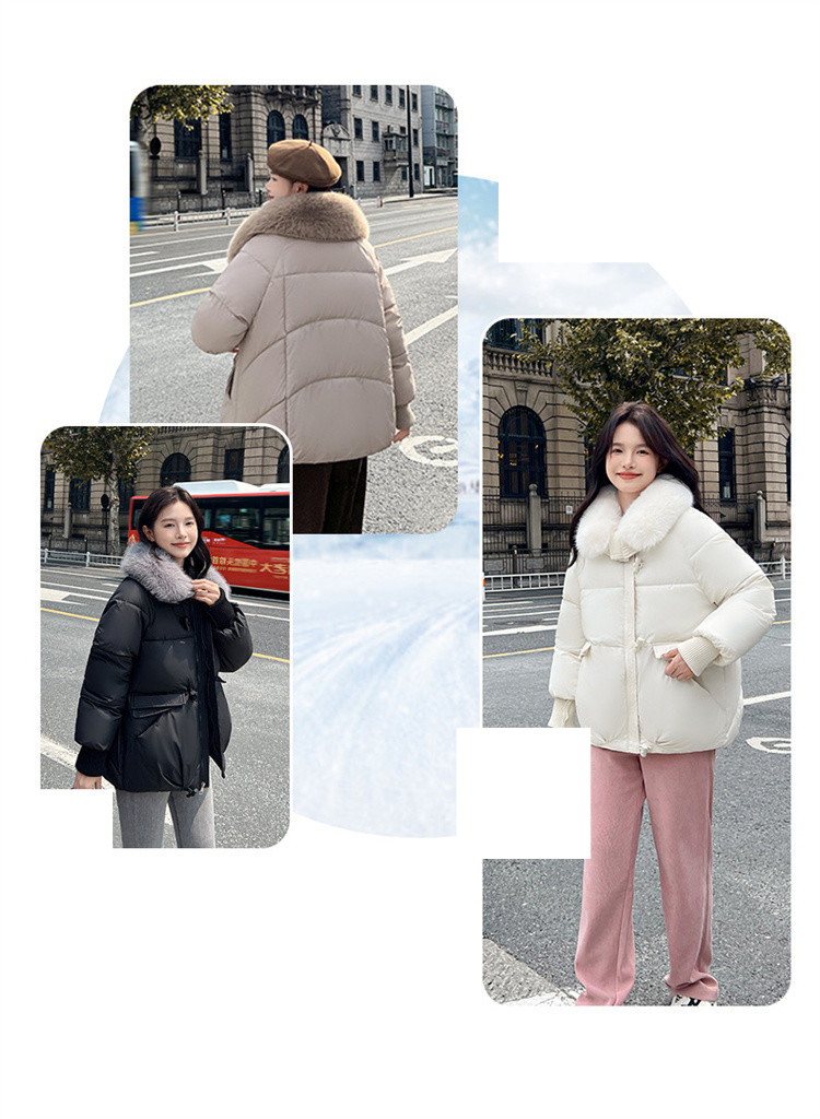 Damen Kurze Pufferjacke Winter Modischer Steppmantel Mit Kunstpelzkragen Für Kleine Größen_voghion.com