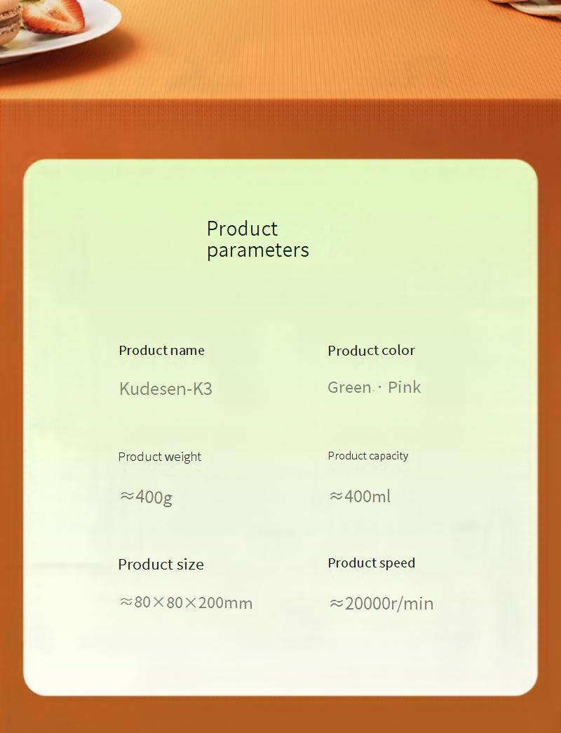 Portable Juicer Blender With Rechargeable Battery, 18000 RPM High-Speed Blending, 500ml BPA-Free Tritan Cup, Ideal For Smoothies, Baby Food_voghion.com