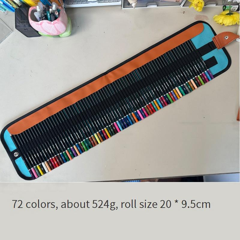 Professional 72/50/36-Color Oil-Based Colored Pencils Set With Blue Pencil Wrap - Premium Art Supplies For Students & Artists_voghion.com