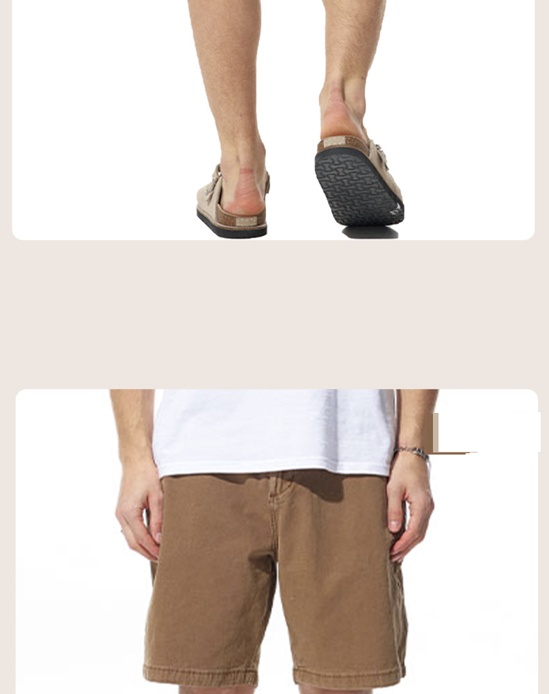 Men's Clothing Relaxed Fit Stretch Denim Cargo Shorts For Men - Comfortable Straight-Leg Casual Shorts With Multiple Pockets, Khaki_voghion.com