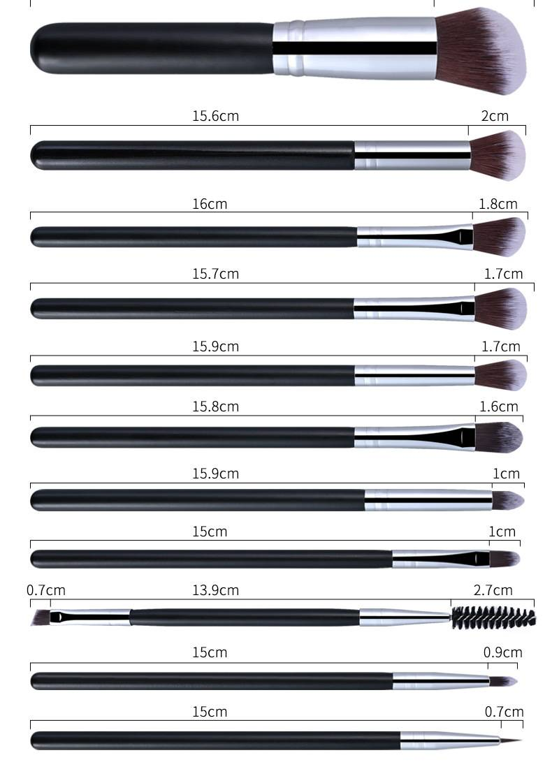15 High Quality Black Makeup Brush Set_voghion.com