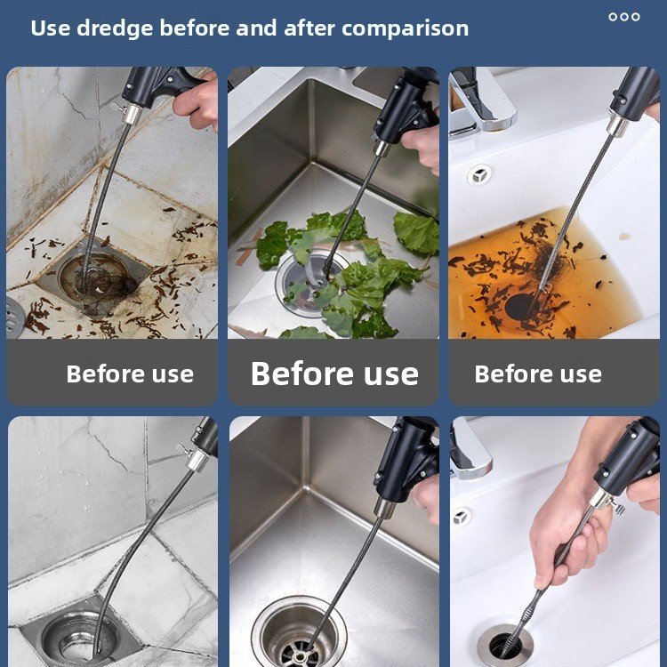 Manual Toilet Drain Snake - 5M Heavy-Duty Steel Cable Clog Remover For Sink, Shower & Pipe Blockages (Non-Slip Handle, Rust-Resistant)_voghion.com