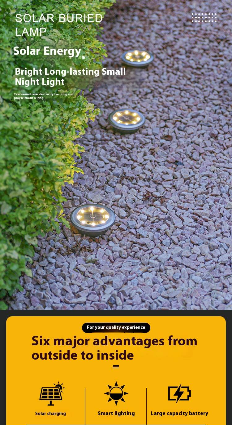 Solar-Gartenleuchten für den Außenbereich, wasserdicht, LED-Landschaftsbeleuchtung für Wege, Höfe und Terrassendekoration – Warmweiß/Kaltweiß (1/4/8 LEDs zur Auswahl)_voghion.com