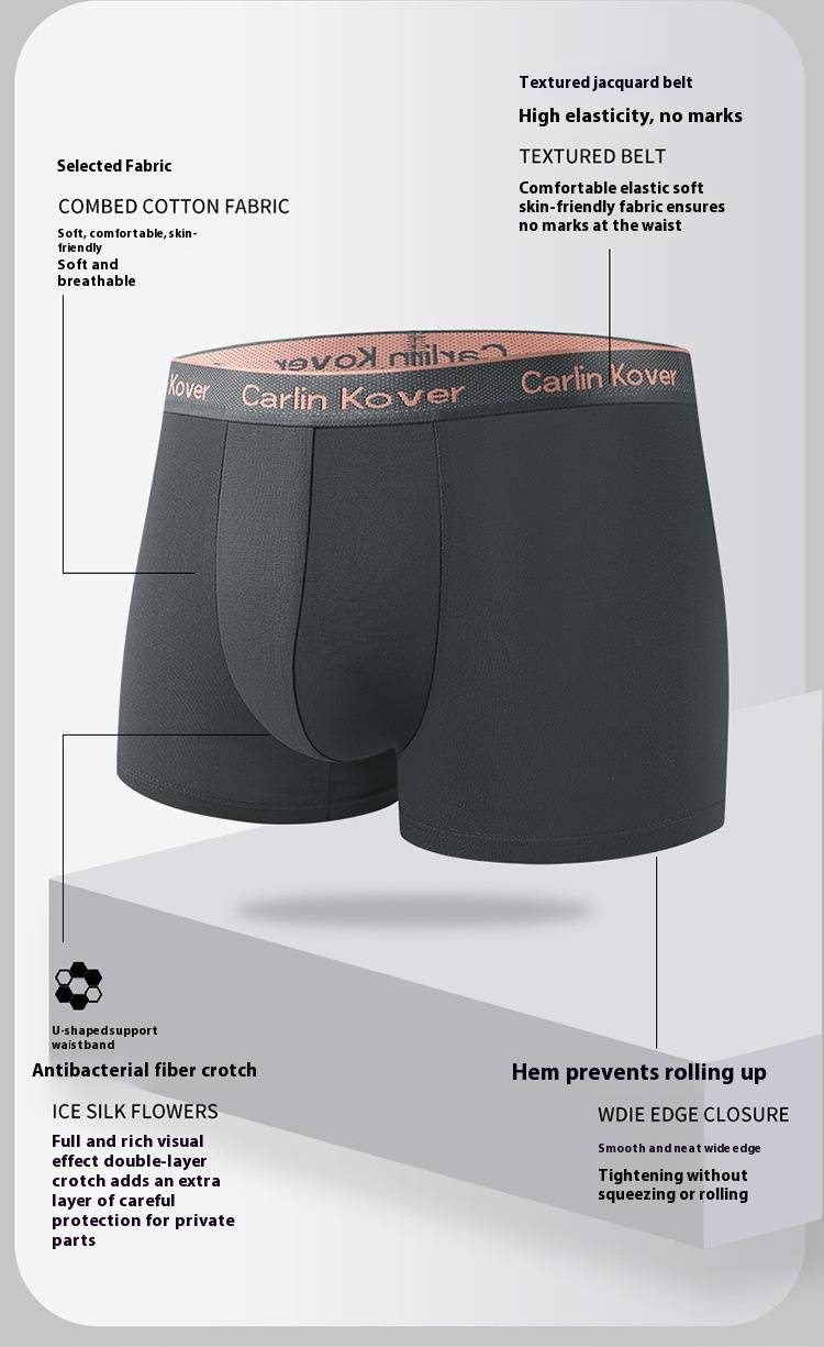 Cuecas boxer masculinas premium de algodão e modal - respiráveis, sem costura e confortáveis para uso diário - opções de pacotes múltiplos em cores clássicas_voghion.com