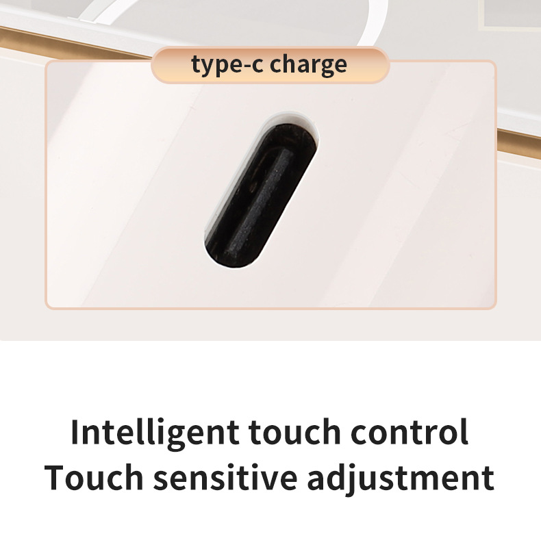 Professioneller LED-Kosmetikspiegel mit 3-farbiger Beleuchtung – Touch-Steuerung, über USB wiederaufladbar, HD-Aluminiumspiegel für Zuhause, Büro und unterwegs_voghion.com