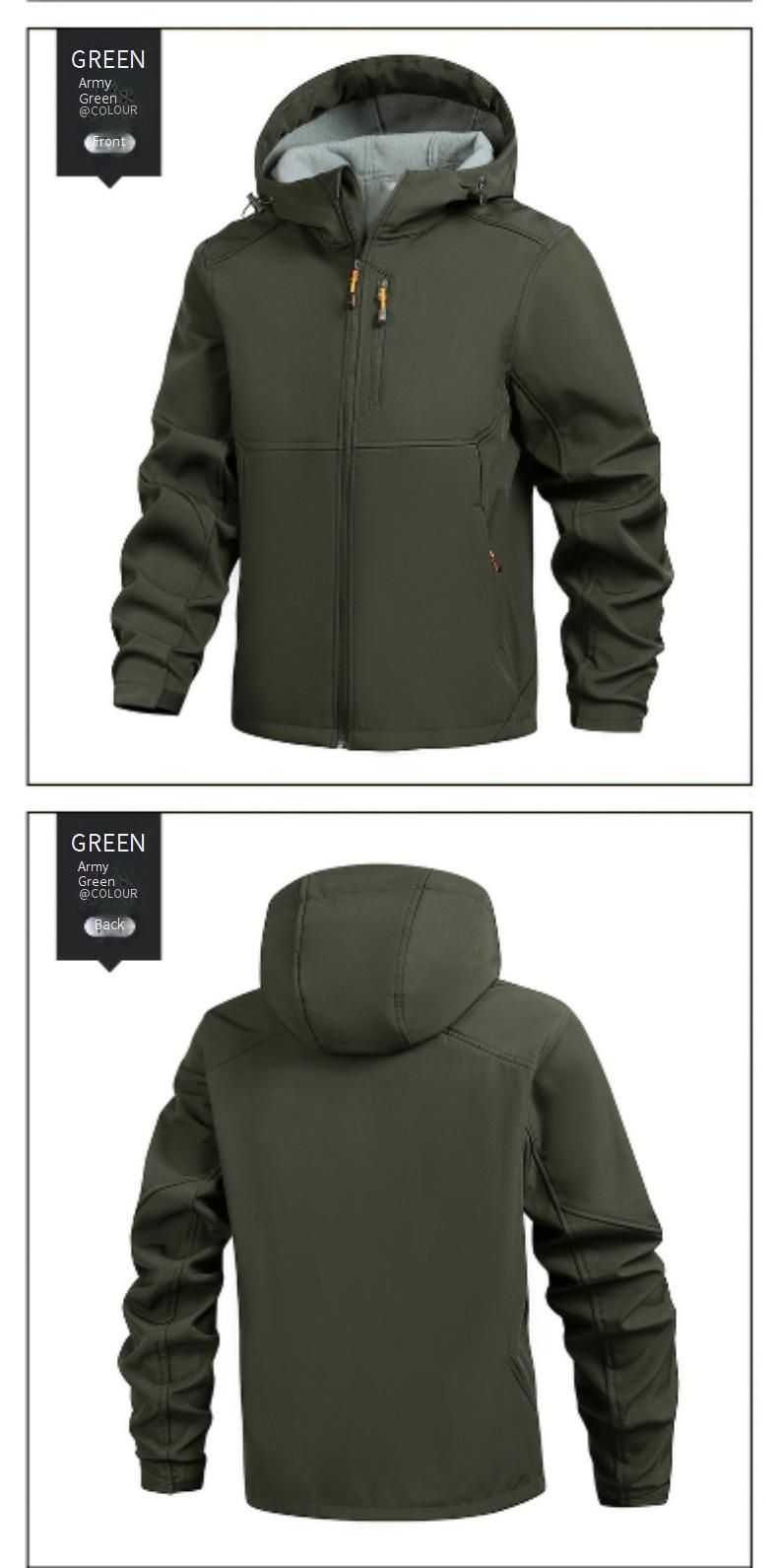 Giacca antivento da uomo con fodera in pile – Giacca softshell da esterno per tutte le stagioni, ideale per escursionismo, ciclismo e spostamenti urbani (S-XXXL, Nero/Verde militare/Blu navy/Grigio)_voghion.com