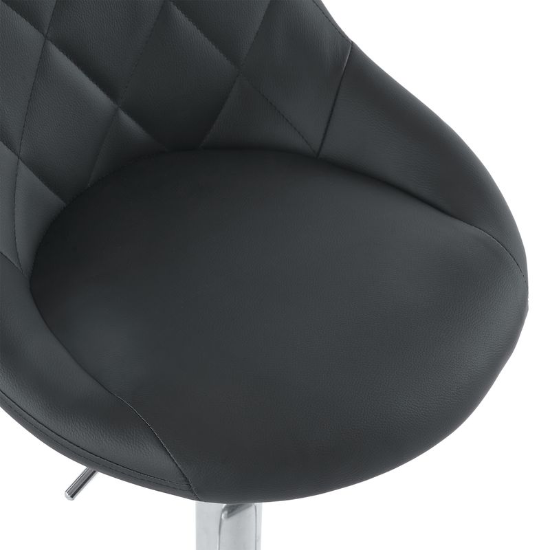 Lot de 2 tabourets de bar en cuir synthétique, hauteur réglable et pivotante, dossier confortable, pour la maison, le bureau, la cuisine ou le bar, noir_voghion.com