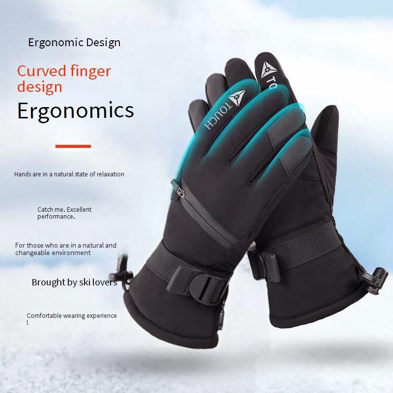 Guantes de esquí térmicos para hombre y mujer: guantes de invierno impermeables, resistentes al viento y con dedos táctiles para snowboard, senderismo y ciclismo._voghion.com