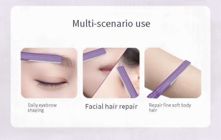 Maquinilla profesional de doble punta para cejas para mujer: microcuchilla ultra afilada y segura para un delineado preciso, ideal para principiantes._voghion.com