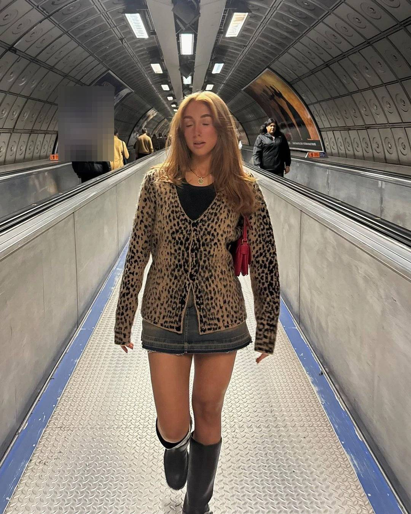 Retro Leopard Print Cardigan – Soft & Cozy V-Neck Knit Sweater, Oversized Open Front Pullover (Acrylic Blend, Plush Fleece Texture)_voghion.com