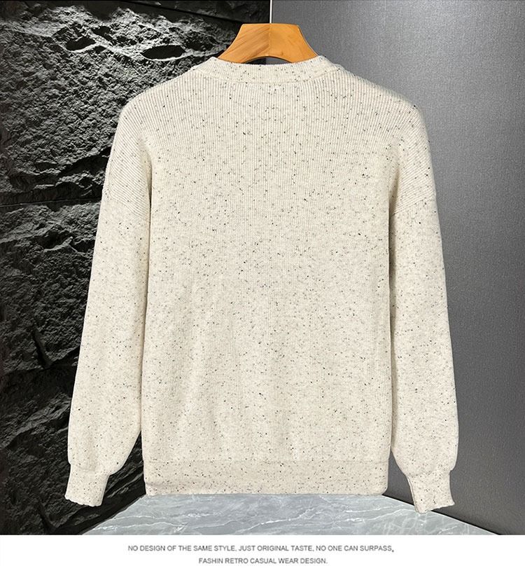 "Classic Heavyweight Knit Sweater - Relaxed Fit Solid Color Pullover For Men, Versatile Casual Wear For All Seasons"_voghion.com