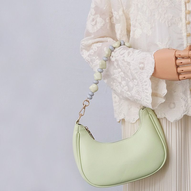 Fashionable Personality Beaded Handmade Color-Block Resin Bag Handheld Acrylic Bead Decorative Chain_voghion.com