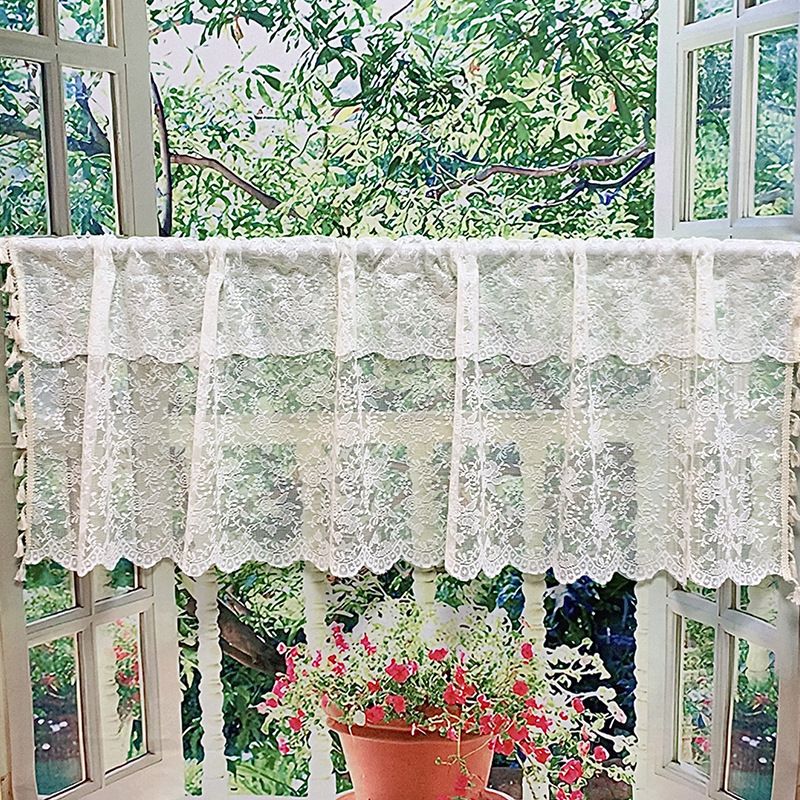 Lovely Polyester Cafe Curtains - 12 Boho Patterns (Hearts, Butterflies, Lavender), 3 Sizes, No-Sew Valance For Kitchen, Bedroom & Café_voghion.com