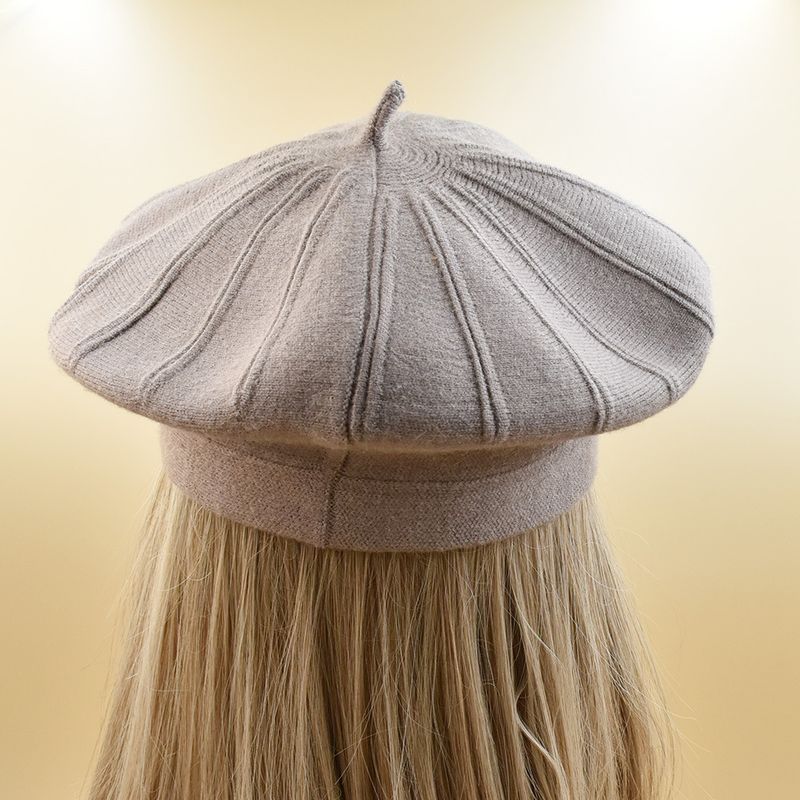 Unisex Hat knitted striped painter hat Beret Lady little Freshbud hat_voghion.com