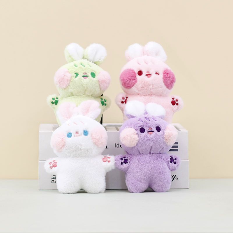 Fluffy Adorable Bunny Keychain Plush Toy Cute Mini Rabbit Bag Accessory Charm_voghion.com