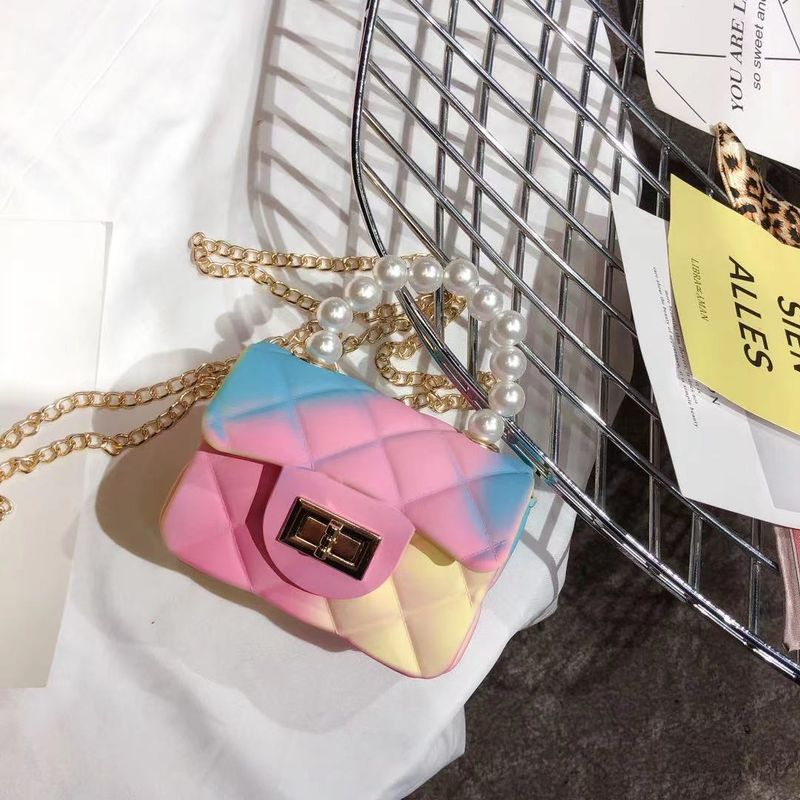 Mini borsa color caramella - Borsa a tracolla trapuntata con tracolla a catena staccabile, piccola borsa a tracolla quadrata per donna_voghion.com