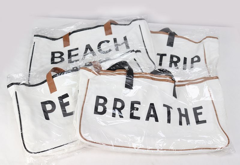 Women's beach bag cotton and linen canvas bag large capacity tote bag canvas bag handbag_voghion.com