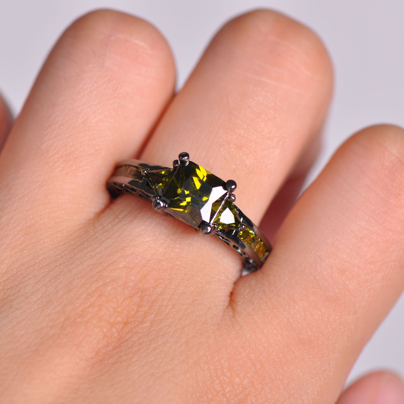 Einzelringe Mode Schwarz Gold Opal Diamant Quadrat Diamant Paar Ring_voghion.com