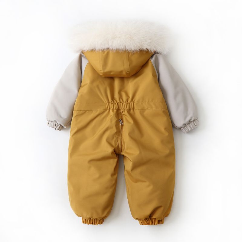 Unisex Baby Snowsuit One-Piece Winter Ski Suit For Toddlers 1-3 Years (80-120cm) - Lightweight Nylon With Hood_voghion.com