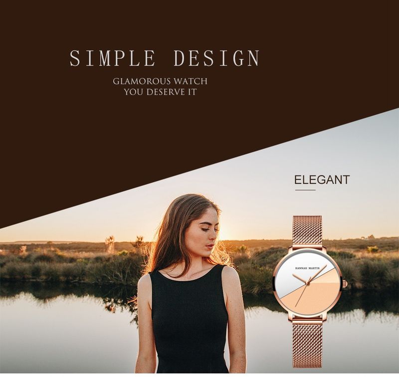 Relógio minimalista feminino com movimento de quartzo japonês, resistente à água, mostrador redondo elegante, pulseira de aço inoxidável, relógio moderno e criativo_voghion.com