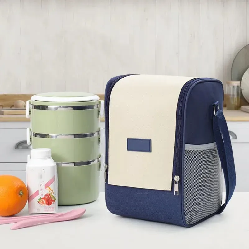 Borsa termica per il pranzo Bento in alluminio, con tracolla, per riso e ghiaccio, portatile, per picnic, conservazione degli alimenti, 250318l_voghion.com
