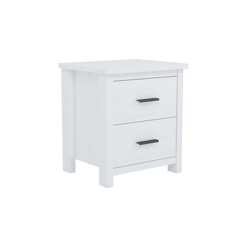 Two And White Wooden Drawer Nightstand Simple Vintage Space Storage Generous Large_voghion.com