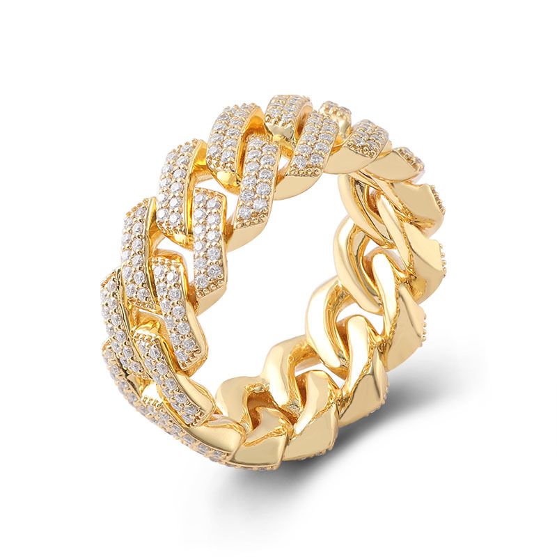 Hip-Hop Personality Moissanite Fashion Light Luxury High-End Cuban Style Men's Ring_voghion.com