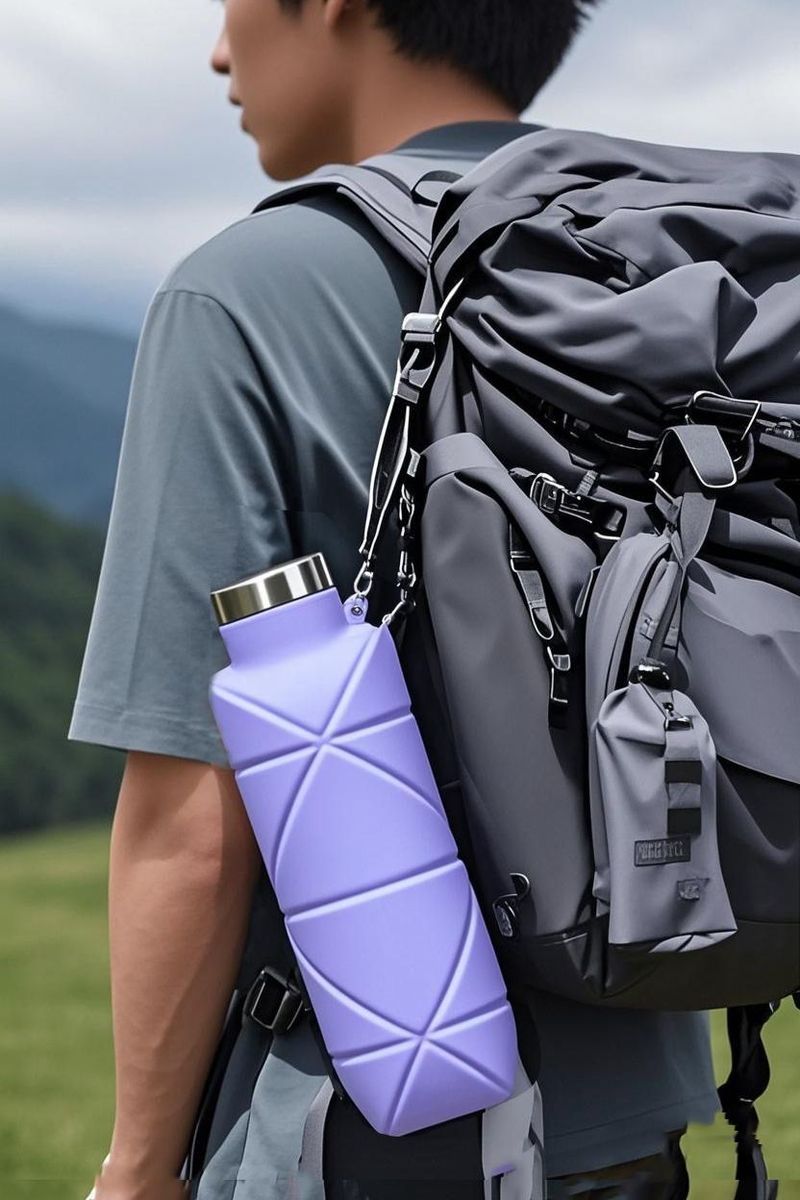 Silicone Foldable Water Storage Cup Food Grade Sports Outdoor Retractable With Lid Anti-scalding Travel Cycling_voghion.com