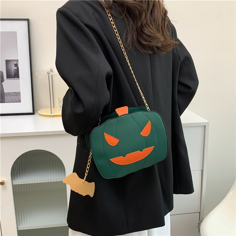 Super fuoco parodia zucca pipistrello pu borsa a tracolla divertente divertente personalità stereoscopica borsa a tracolla del fumetto ragazza_voghion.com