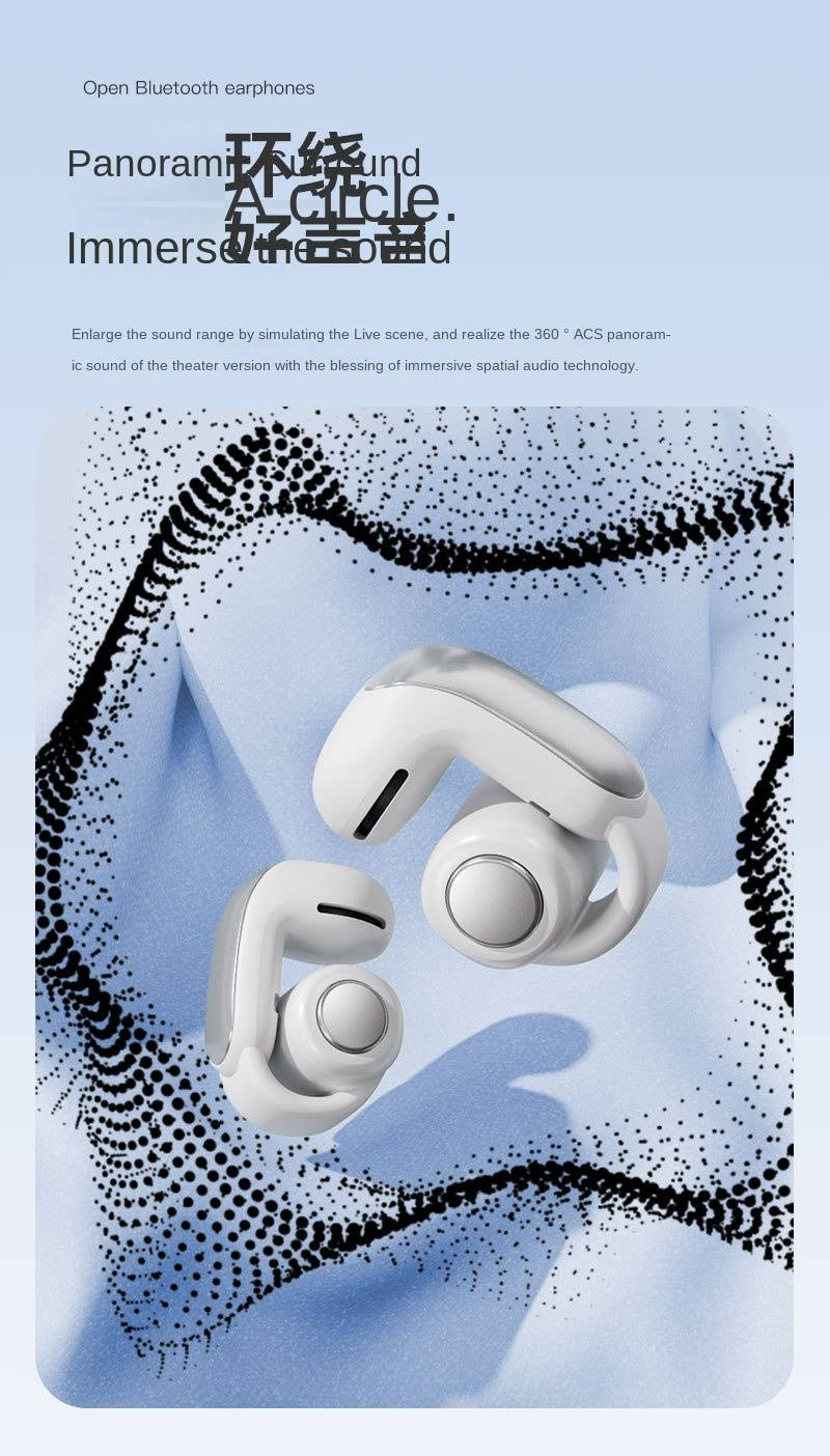 Ultra-åbne høretelefoner trådløse bluetooth-øretelefoner over-ear rumlig lyd ikke in-ear_voghion.com