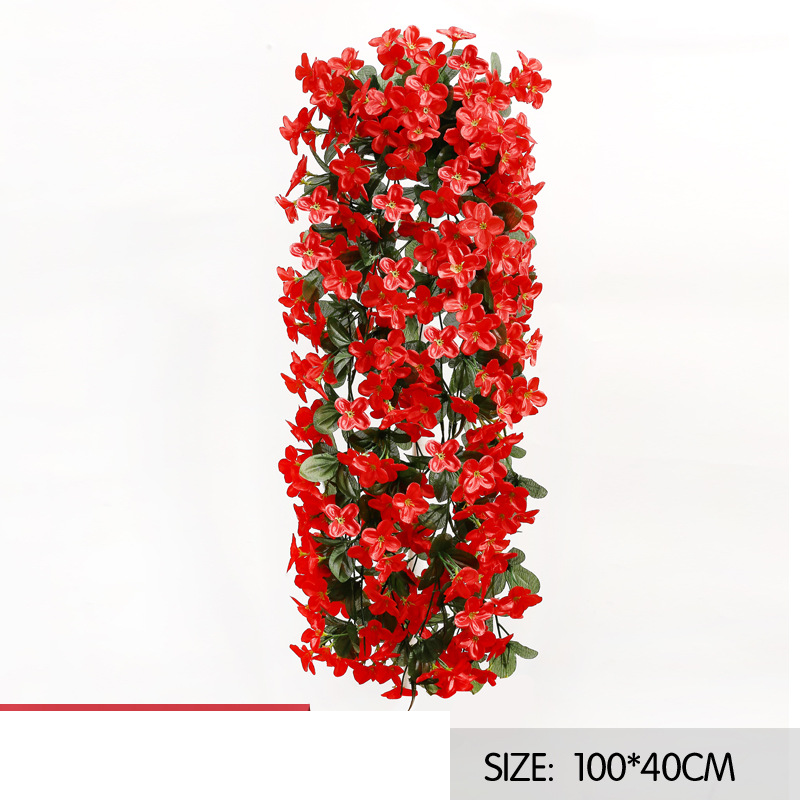 Bouquet simulation large four petals wall decoration silk cloth artificial flowers balcony flowers silk flowers violet wall hanging_voghion.com