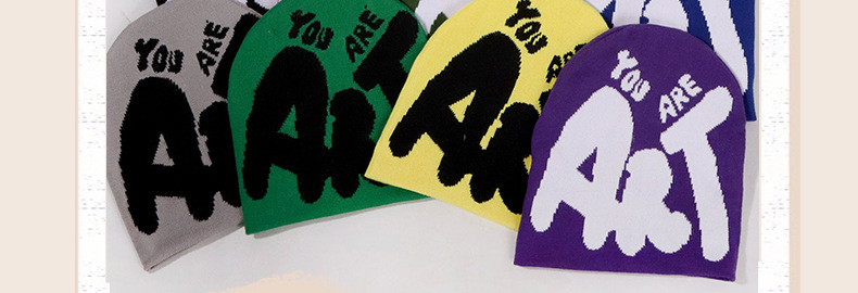 Unisex Multi-color design with casual ART letters single-sided outdoor street trend warmth_voghion.com