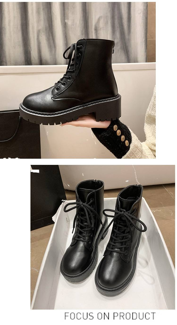 2024 otoño e invierno nuevo estilo británico moda cabeza redonda correa delantera con hermosas botas de motocicleta_voghion.com