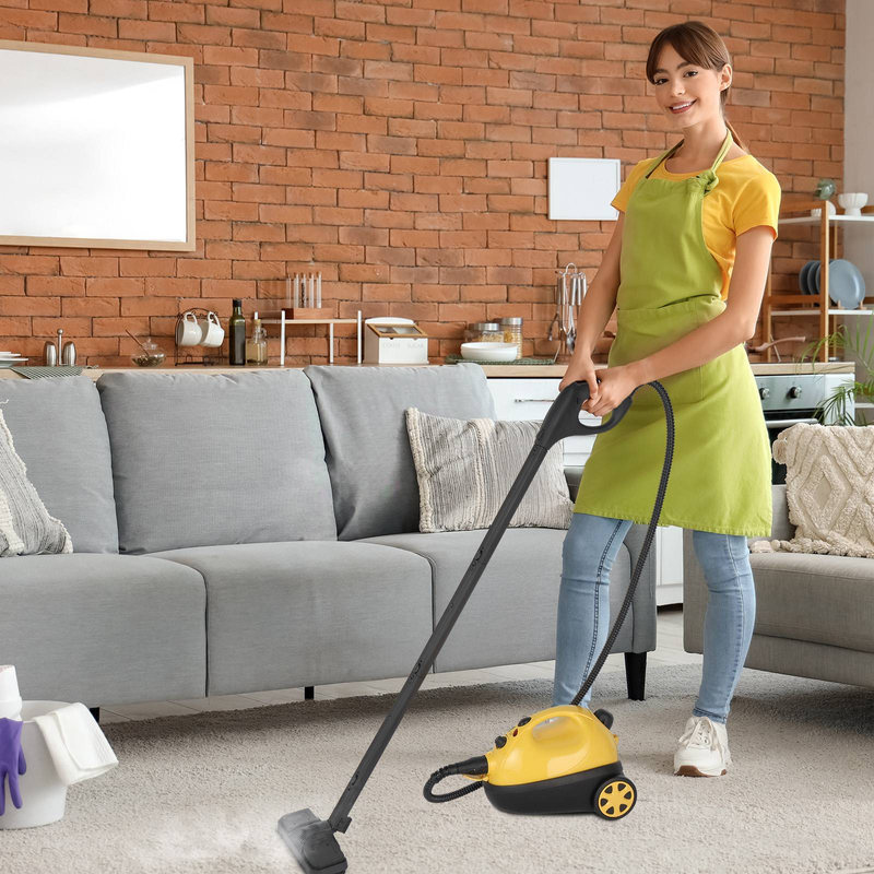 Mehrzweck-Dampfreiniger mit 19 Zubehörteilen, tragbarer Dampfreiniger mit 1,2-Liter-Tank für Fußböden, Teppiche, Fenster, Autos und mehr, 1500 W_voghion.com