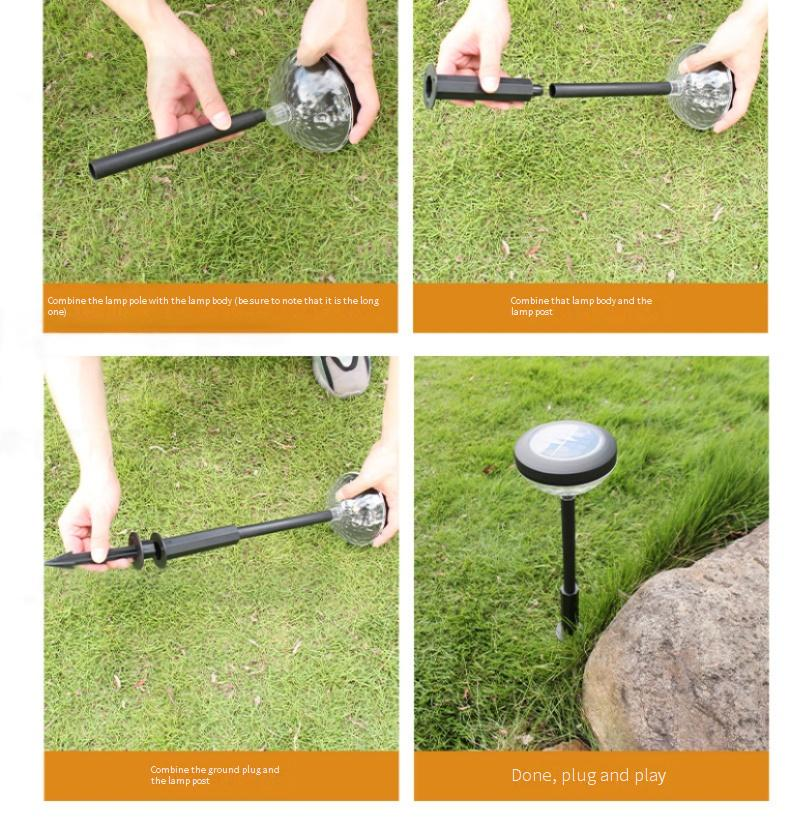Luci solari da giardino UFO per esterni, luci decorative retrò da 49 cm di altezza con LED a luce bianca calda/fredda e RGB che cambiano colore - Sensore dal tramonto all'alba_voghion.com