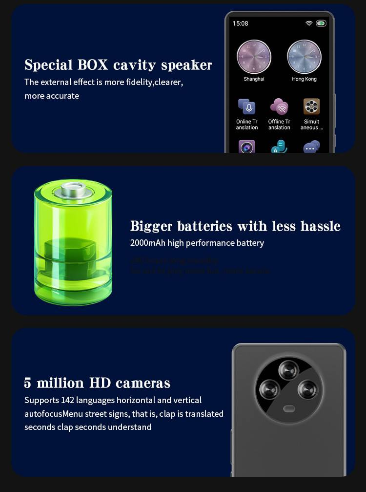 KI-Übersetzergerät – Echtzeit-Sprachübersetzung in 142 Sprachen, Offline-Modus, Foto- und Textübersetzung, intelligenter Dual-Screen-Dolmetscher für unterwegs_voghion.com