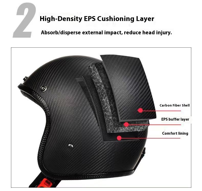 Casque de moto rétro en fibre de carbone certifié 3C avec Bluetooth – Tissage forgé 3K/12K, verres et visières interchangeables_voghion.com